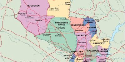 Mapa político do Paraguai