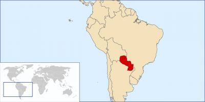 Paraguai localização no mapa