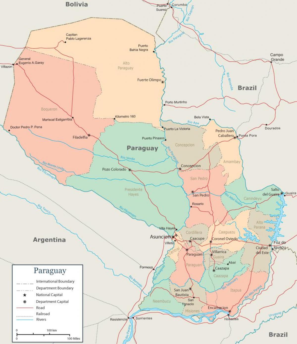 Paraguai assunção mapa