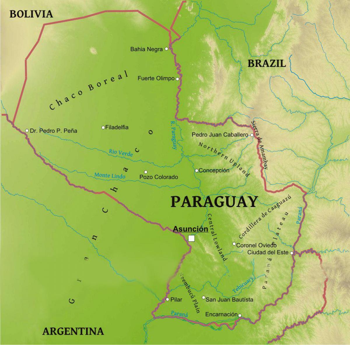 Mapa do Paraguai geografia