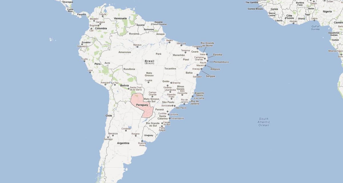 Mapa do Paraguai américa do sul