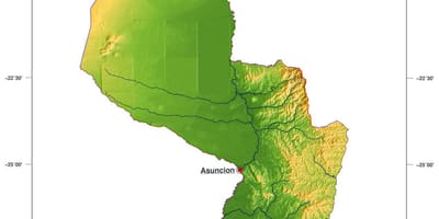 Mapa de física Paraguai